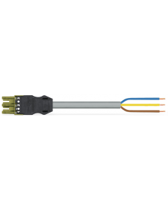 pre-assembled connecting cable; Eca; Socket/open-ended; 3-pole; Cod. B; H05VV-F 3 x 1.0 mm²; 2 m; 1,00 mm²; light green