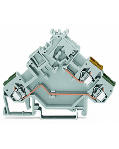 3-conductor actuator supply terminal block; with colored conductor entries; 2.5 mm²; CAGE CLAMP®; 2,50 mm²; gray