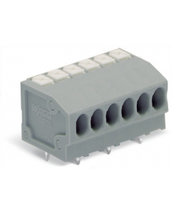 PCB terminal block; push-button; 1.5 mm²; Pin spacing 3.5 mm; 18-pole; Push-in CAGE CLAMP®; 1,50 mm²; gray