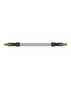 pre-assembled interconnecting cable; Eca; Socket/plug; 2-pole; Cod. B; Control cable 2 x 1.0 mm²; 4m; 1,00 mm²; light green