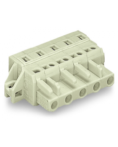 1-conductor female plug; 100% protected against mismating; clamping collar; 2.5 mm²; Pin spacing 7.5 mm; 10-pole; 2,50 mm²; light gray