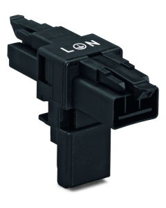 T-distribution connector; 3-pole; Cod. A; 1 input; 2 outputs; 2 locking levers; black