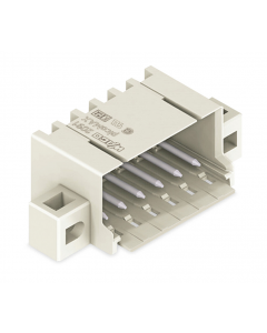 THR male header; 1.0 mm Ø solder pin; angled; clamping collar; Pin spacing 3.5 mm; 2-pole; light gray