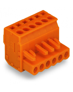 1-conductor female plug; angled; 2.5 mm²; Pin spacing 5.08 mm; 12-pole; 2,50 mm²; orange