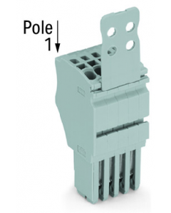 1-conductor female plug; Strain relief plate; 1.5 mm²; 11-pole; 1,50 mm²; gray