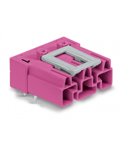Plug for PCBs; angled; 3-pole; Cod. B; pink