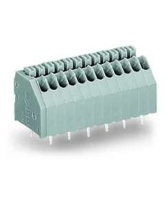 PCB terminal block; push-button; 0.5 mm²; Pin spacing 2.5 mm; 6-pole; Push-in CAGE CLAMP®; 0,50 mm²; orange