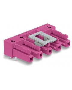 Socket for PCBs; angled; 5-pole; Cod. B; pink