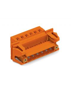 1-conductor male connector; Snap-in flange; 2.5 mm²; Pin spacing 5.08 mm; 16-pole; 2,50 mm²; orange