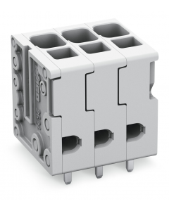 PCB terminal block; 4 mm²; Pin spacing 5 mm; 6-pole; Push-in CAGE CLAMP®; 4,00 mm²; gray