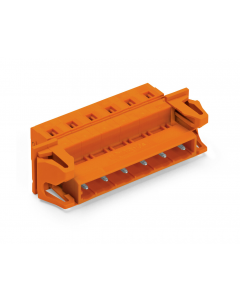 1-conductor male connector; Snap-in flange; 2.5 mm²; Pin spacing 7.62 mm; 10-pole; 2,50 mm²; orange