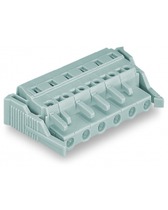 Female plug; 16-pole; locking lever; 12 AWG max; pin spacing 7.5 mm; 1 conductor per pole; gray