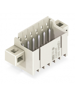 THR male header; 1.0 mm Ø solder pin; straight; clamping collar; Pin spacing 3.5 mm; 3-pole; light gray