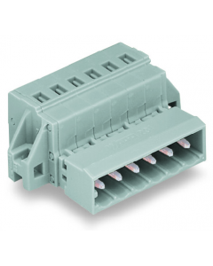 1-conductor male connector; clamping collar; 2.5 mm²; Pin spacing 5 mm; 3-pole; 2,50 mm²; gray