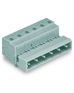 1-conductor male connector; Snap-in mounting feet; 2.5 mm²; Pin spacing 7.5 mm; 12-pole; 2,50 mm²; gray