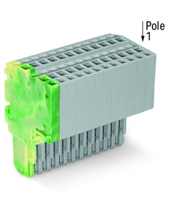 2-conductor female connector; 1.5 mm²; 13-pole; 1,50 mm²; green-yellow, gray