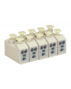 Power supply connector; push-button on both sides; without snap-in mounting feet; without ground contact; 4-pole; white