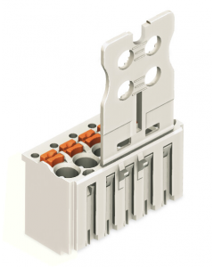 1-conductor female plug; Gripping plate; direct marking; 1.5 mm²; Pin spacing 3.5 mm; 3-pole; 1,50 mm²; light gray