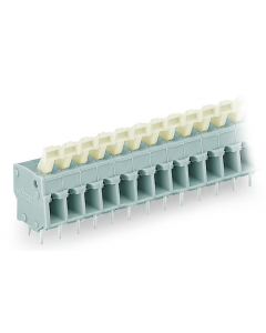 PCB terminal block; push-button; 2.5 mm²; Pin spacing 5/5.08 mm; 3-pole; CAGE CLAMP®; commoning option; 2,50 mm²; gray
