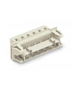 1-conductor male connector; 100% protected against mismating; Snap-in flange; 2.5 mm²; Pin spacing 7.5 mm; 12-pole; 2,50 mm²; light gray