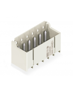 THR male header; 1.4 mm Ø solder pin; straight; Pin spacing 5 mm; 12-pole; light gray