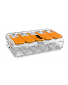 COMPACT splicing connector; 5-conductor; with operating levers; 12 AWG; transparent housing