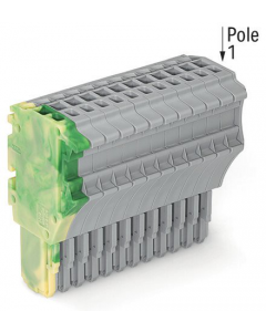 1-conductor female plug; 1.5 mm²; 14-pole; 1,50 mm²; green-yellow, gray