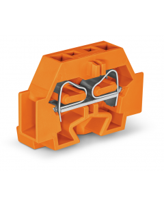 2-conductor terminal block; without push-buttons; with fixing flange; for screw or similar mounting types; Fixing hole 3.2 mm Ø; 4 mm²; CAGE CLAMP®; 4,00 mm²; orange