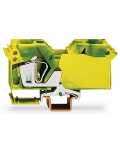POWER CAGE CLAMP ground terminal block; suitable for Ex e II applications; DIN 35 x 15 rail mount; 2-conductor; 2 AWG; 16 mm wide; green-yellow