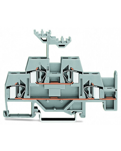 Double-deck terminal block; Through/through terminal block; with additional jumper position on lower level; for DIN-rail 35 x 15 and 35 x 7.5; 4 mm²; CAGE CLAMP®; 4,00 mm²; gray