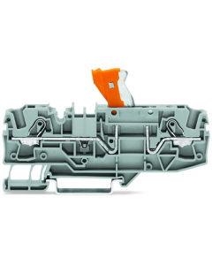 Disconnect terminal block; with test option; orange disconnect link; 2-conductor; 7.5 mm; black