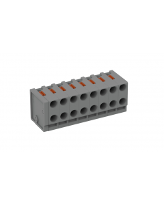 2-conductor female connector; push-button; 0.8 mm Ø; Pin spacing 3.5 mm; 8-pole; 0,50 mm²; gray