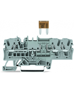 TOPJOB®S fuse terminal block; mini-auto fuse; rail mount; 3-conductor; 5.2 mm wide; blue