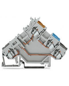 3-conductor sensor terminal block; for component plugs; with colored conductor entries; 2.5 mm²; CAGE CLAMP®; 2,50 mm²; gray