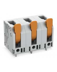 PCB terminal block; lever; 4 mm²; Pin spacing 11.5 mm; 5-pole; Push-in CAGE CLAMP®; 4,00 mm²; gray