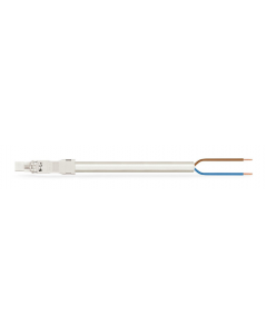 pre-assembled connecting cable; Eca; Plug/open-ended; 2-pole; Cod. A; H05VV-F 2 x 1.0 mm²; 3 m; 1,00 mm²; white