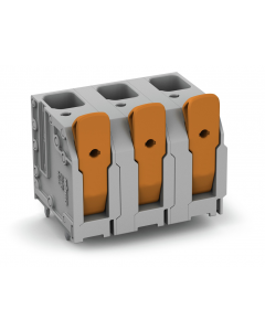 PCB terminal block; lever; Pin spacing 15 mm; double pinning; 8-pole; Push-in CAGE CLAMP®; gray