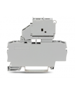 TOPJOB®S fuse disconnect terminal block; with pivoting fuse holder for 5 x 20 mm fuse; rail mount; 2-conductor; 6.2 mm wide; gray
