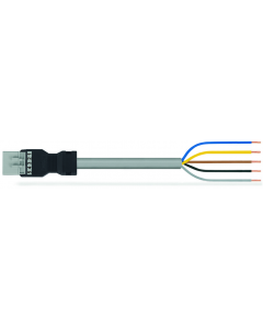 pre-assembled connecting cable; Eca; Plug/open-ended; 5-pole; Cod. B; 5 m; 1,50 mm²; gray