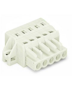 1-conductor female plug; 100% protected against mismating; clamping collar; 2.5 mm²; Pin spacing 5 mm; 7-pole; 2,50 mm²; light gray