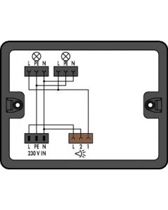 Distribution box; Motion/presence detector; 1 input; 3 outputs; Cod. A, S; MIDI; black