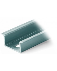 Steel carrier rail; 35 x 15 mm; 1.5 mm thick; 2 m long; slotted; similar to EN 60715; silver-colored