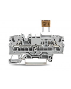 TOPJOB®S fuse terminal block; mini-auto fuse; rail mount; 2-conductor; 5.2 mm wide; gray