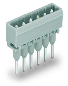 Male header; 6-pole; THT; 1.2 x 1.2 mm pin; straight; pin spacing 5 mm; gray