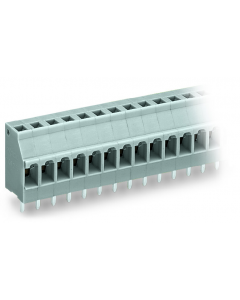 PCB terminal block; 2.5 mm²; Pin spacing 5 mm; 16-pole; CAGE CLAMP®; 2,50 mm²; gray
