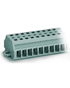 2-conductor terminal strip; 8-pole; without push-buttons; with fixing flanges; for screw or similar mounting types; Fixing hole 3.2 mm Ø; 2.5 mm²; CAGE CLAMP®; 2,50 mm²; gray