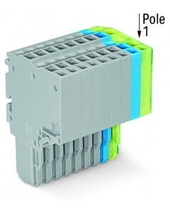 2-conductor female connector; 1.5 mm²; 11-pole; 1,50 mm²; gray, blue, green-yellow