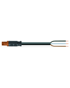 pre-assembled connecting cable; Eca; Socket/open-ended; 3-pole; Cod. S; 5 m; 1,50 mm²; brown