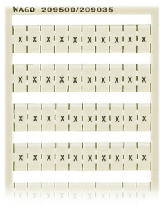 WSB marking card; as card; MARKED; X (100x); not stretchable; Horizontal marking; snap-on type; white