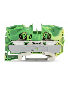 TOPJOB®S ground terminal block; rail mount; 2-conductor; 12 mm wide; green-yellow